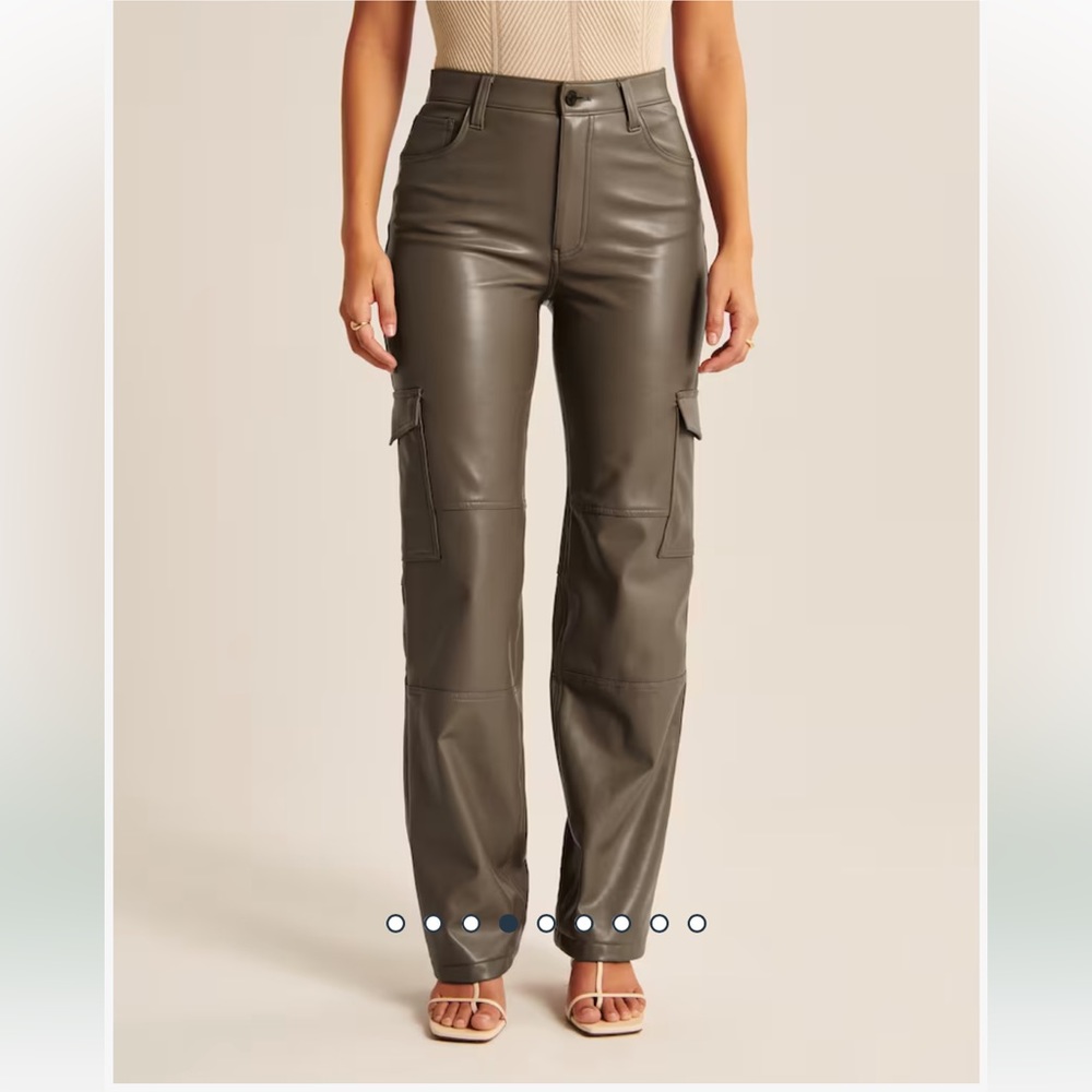 Abercrombie and Fitch curve love vegan leather cargo 90s relaxed pant NWT sz 26
